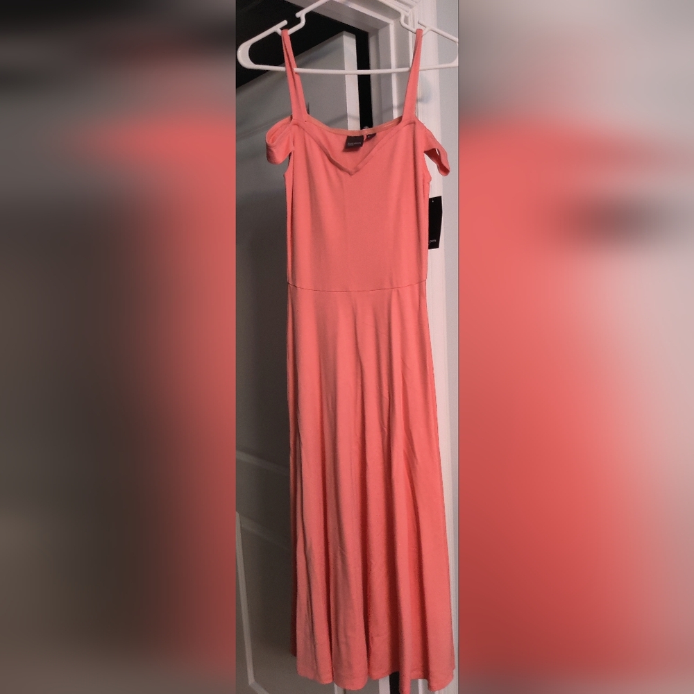 Free Press midi dress in peach